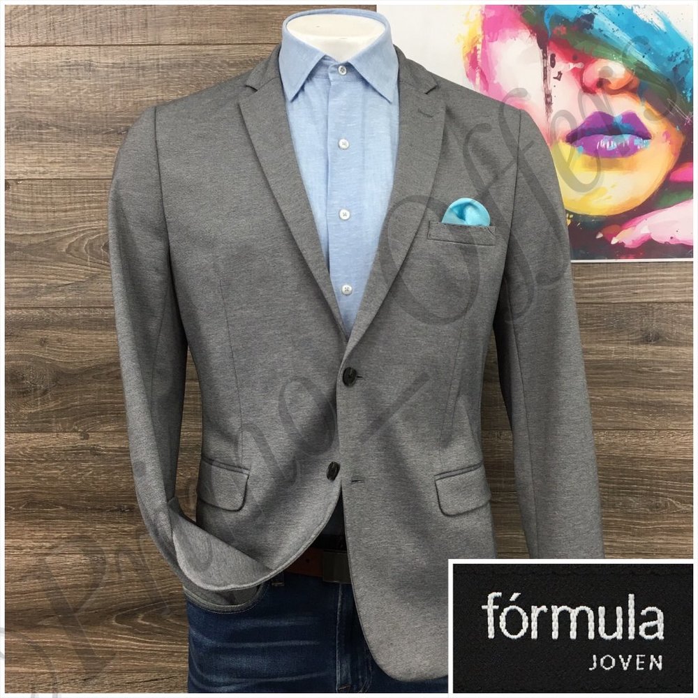 Formula Spain Mens Blazer Sport Coat Two Button Casual Jacket Size 44R Slim Suit